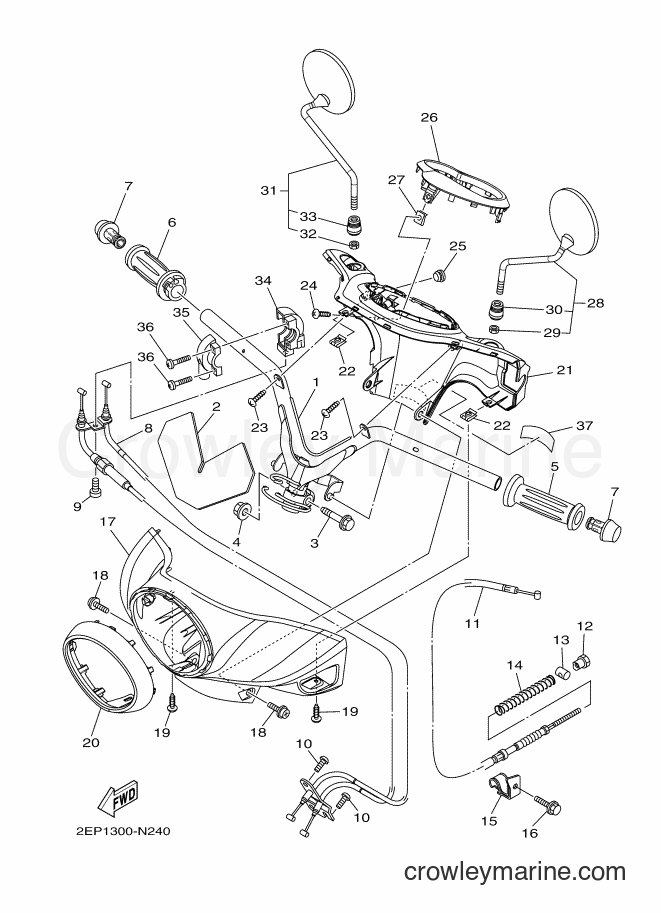 Yamaha Motors XC115S (2EP1) [060] - STEERING HANDLE & CABLE