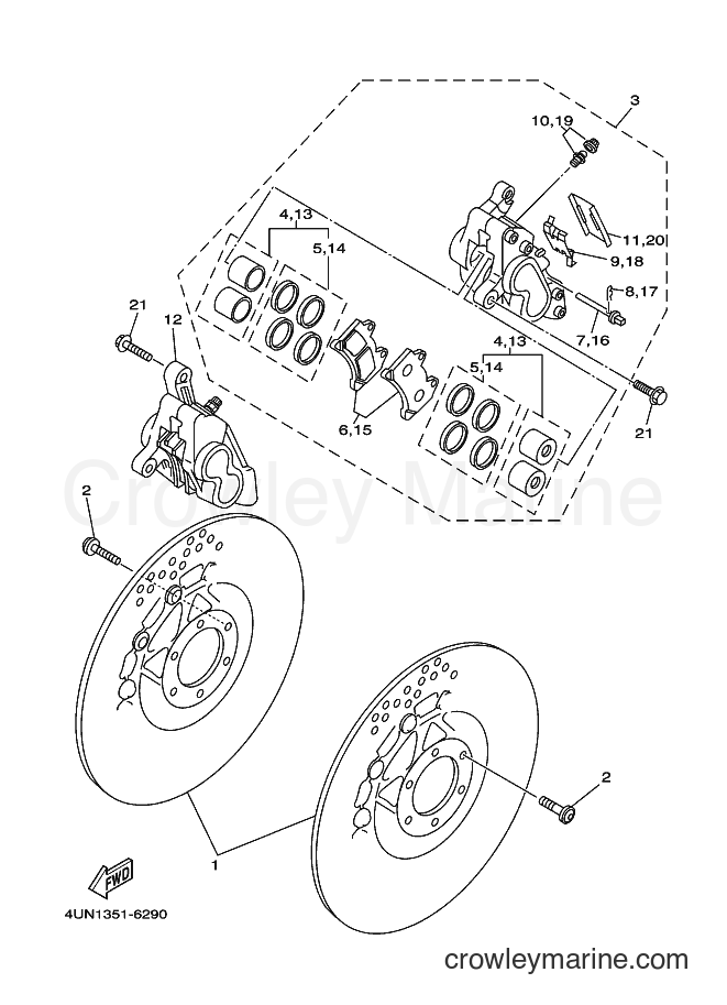 1998 Street Bike TRX850 - TRX850 (4UN4) [100] - FRONT BRAKE CALIPER