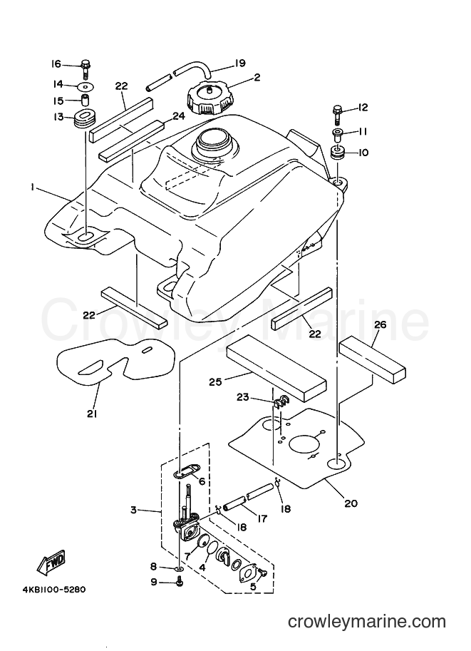 1995 ATV YFM350FW-X - YFM350FW-X (4KB2) [010] - FUEL TANK