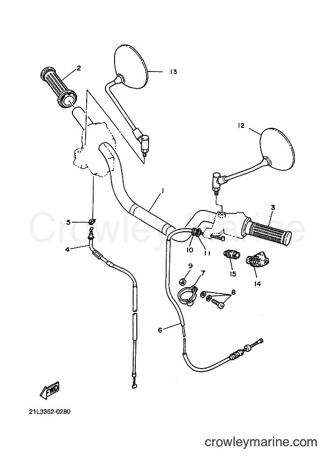 2000 Street Bike SR250 - SR250 (21L3) [010] - STEERING HANDLE & CABLE