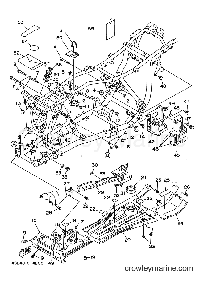 1995 ATV YFM400FW - YFM400FW (4GBA) [010] - FRAME