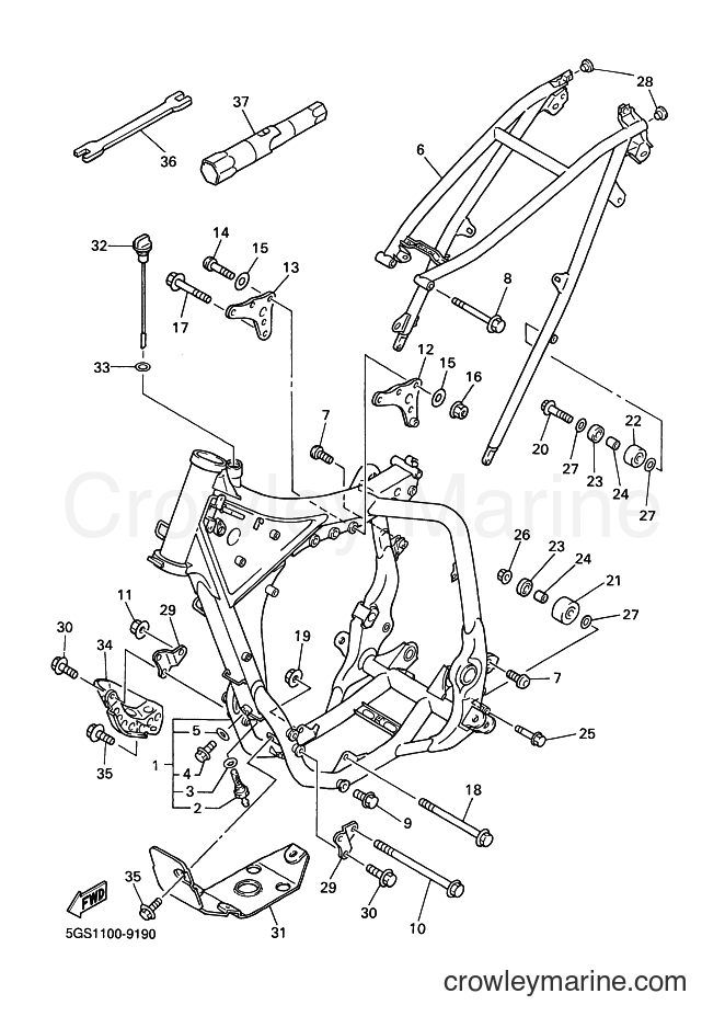 2000 Dirt Bike WR400F - WR400F (5GS6) [020] - FRAME