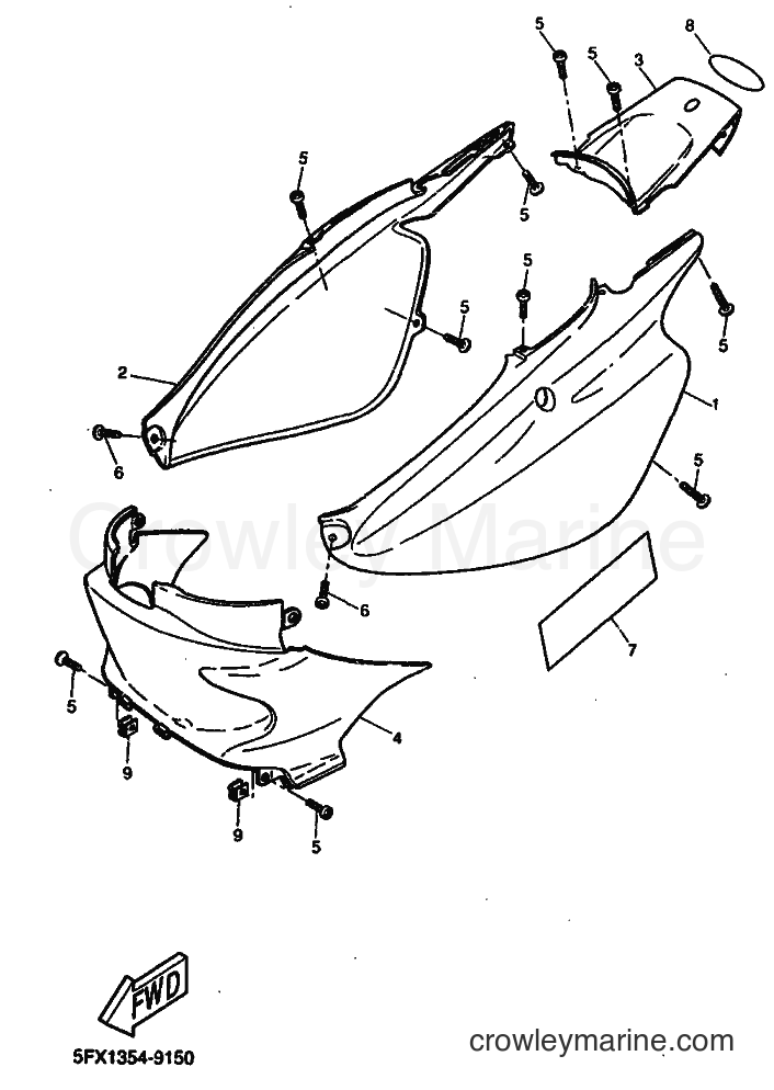 1999 Scooter CW50RS - CW50RS (5FX5) [010] - SIDE COVER