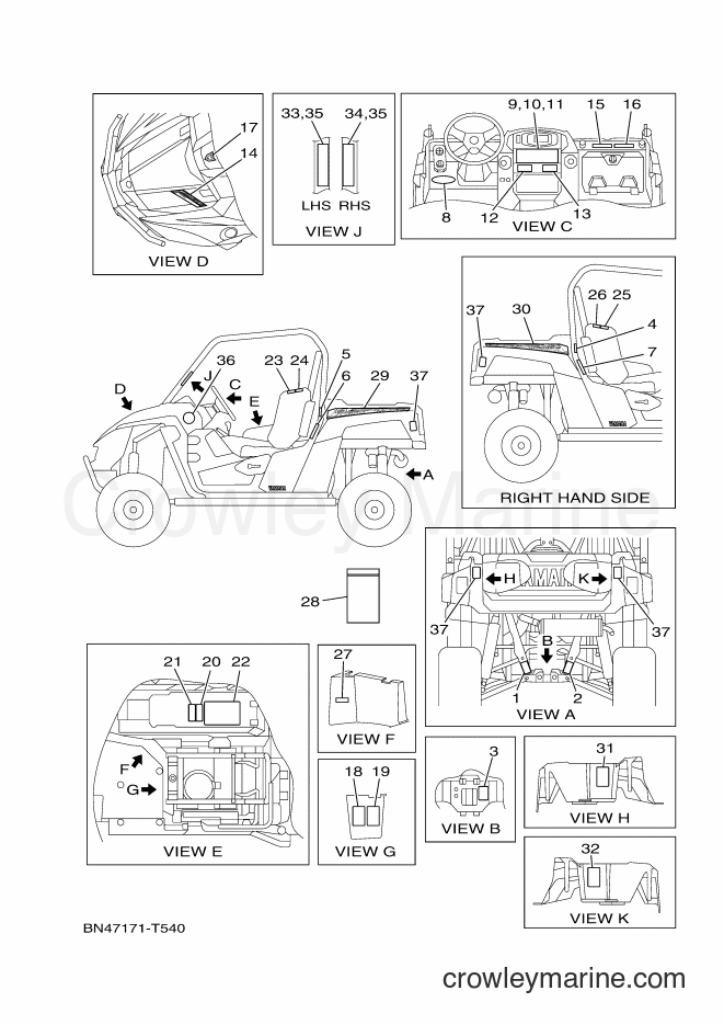 2018 ATV YXE700E - YXE700E (BN47) [010] - EMBLEM & LABEL 1