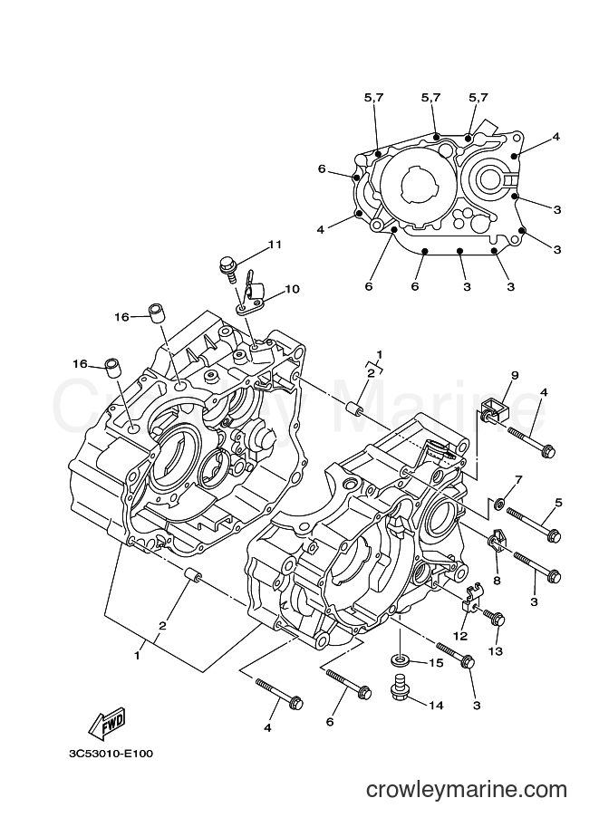 2009 Dirt Bike XT250 - XT250 (3C5F) [010] - CRANKCASE