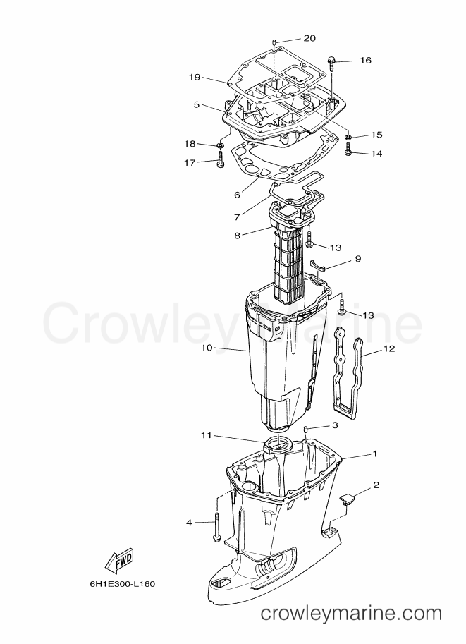 Yamaha Motors 90AETO (6H1F) [090] - UPPER CASING