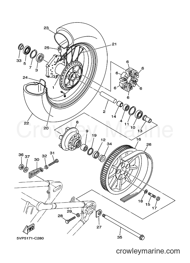 Yamaha Motors XV1700A (5VNL) [010] - REAR WHEEL