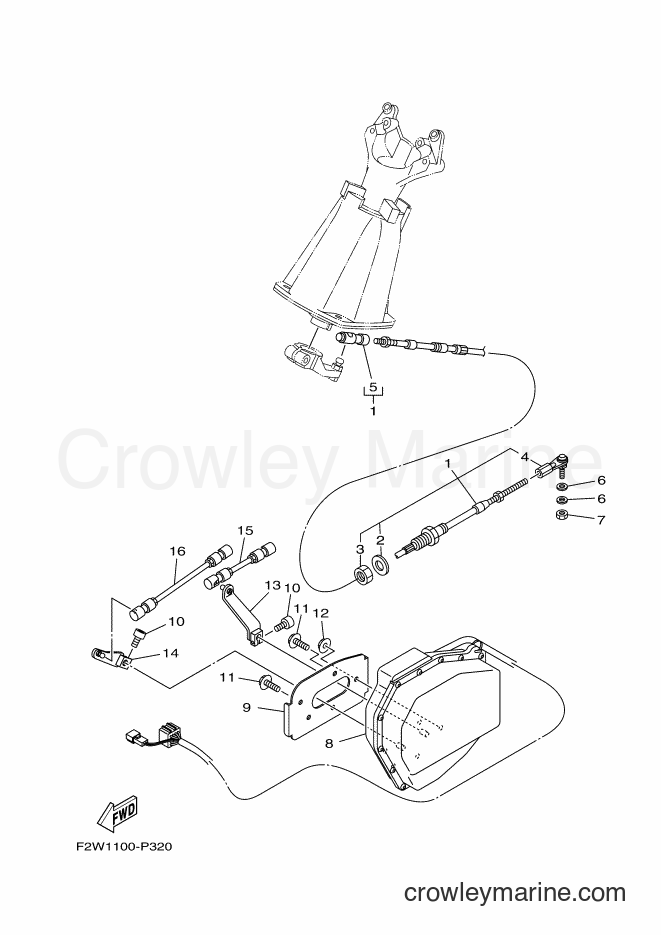 Yamaha Motors VX1800A-S (F2WA) [010] - CONTROL CABLE