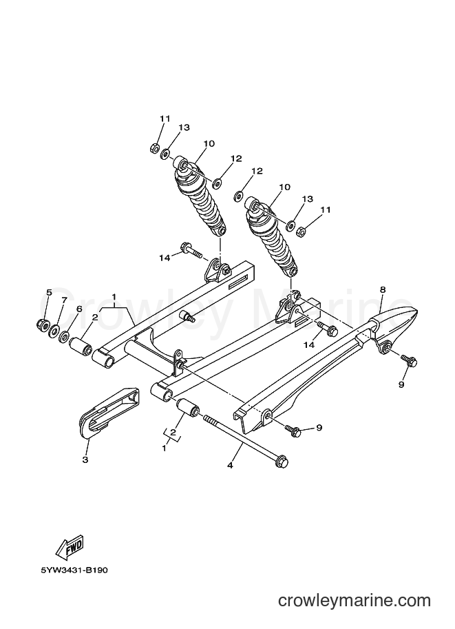 2006 Scooter JCA-110E - JCA-110E (5YWE) [010] - REAR ARM & SUSPENSION