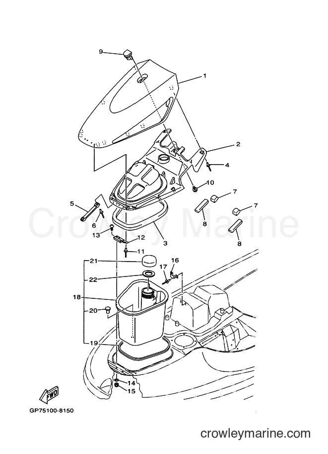 Yamaha Motors GP760W (GP75) [999] - ENGINE HATCH 2