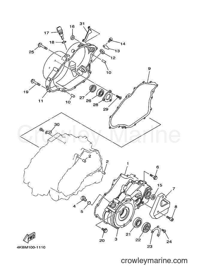 2002 ATV YFM350FW-X - YFM350FW-X (4KBS) [010] - CRANKCASE COVER 1