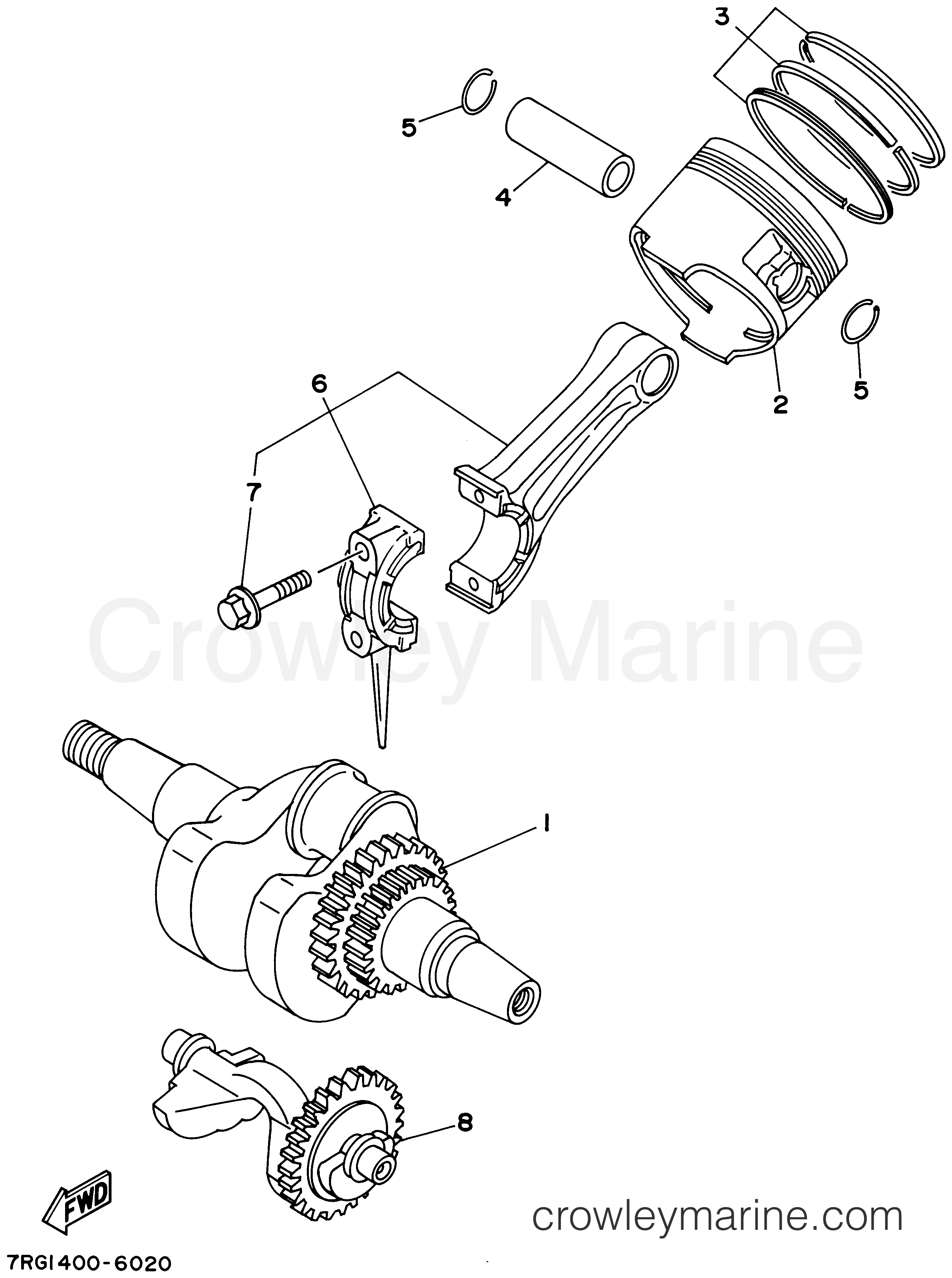 Yamaha Motors EF5200DE - CRANKSHAFT. PISTON