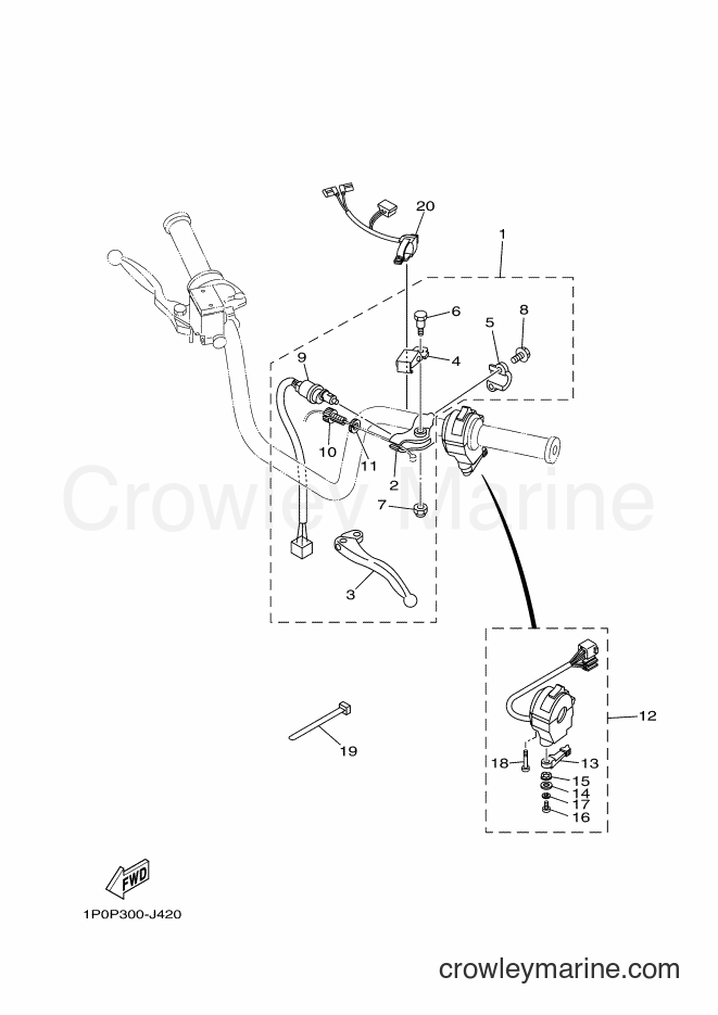 2011 ATV YFM250 - YFM250 (1P0T) [010] - HANDLE SWITCH & LEVER