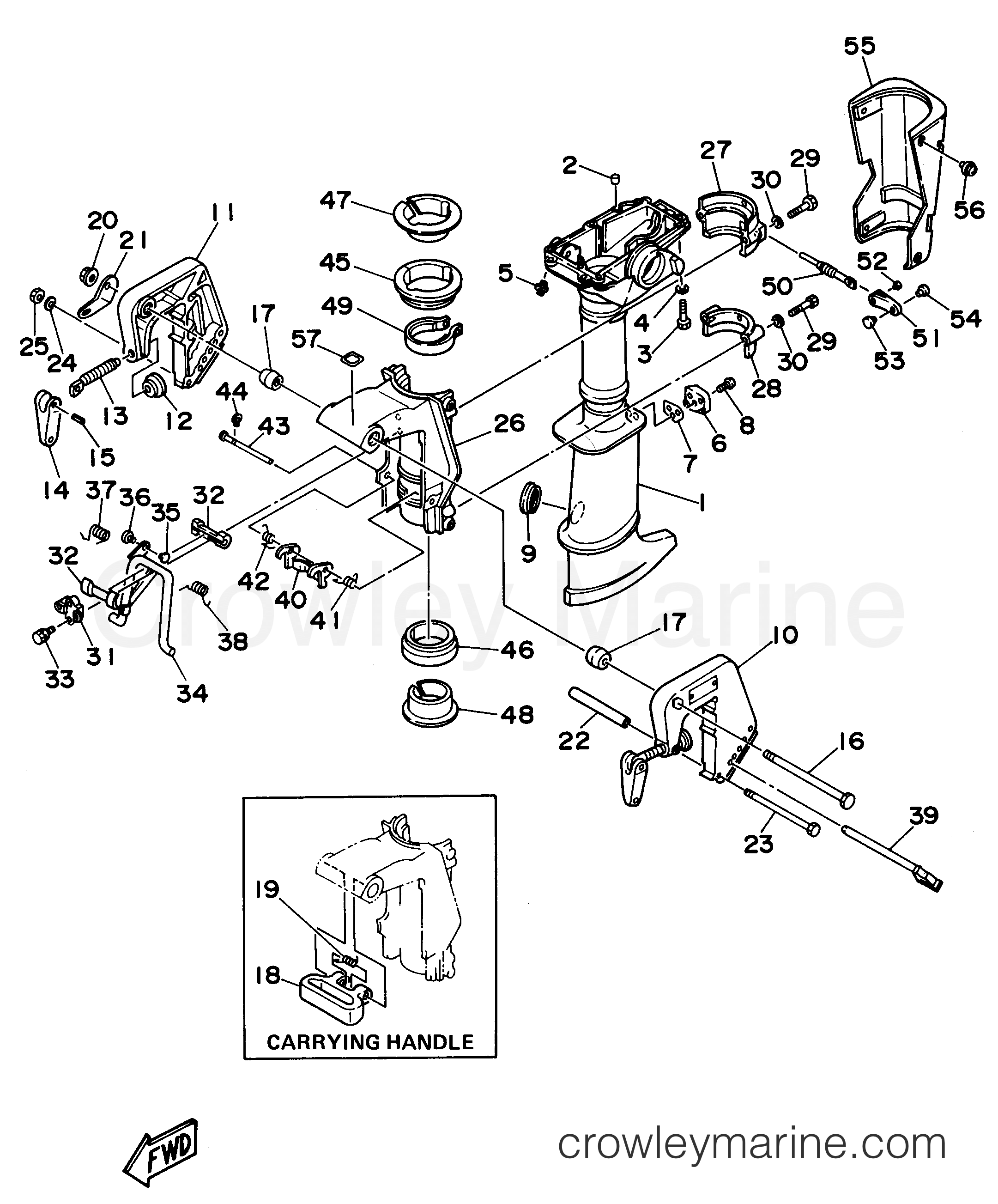 Yamaha Motors 3MLHV - UPPER CASING BRACKET