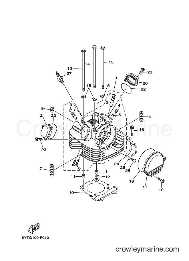 Yamaha Motors YFM350 (1BS8) [010] - CYLINDER HEAD