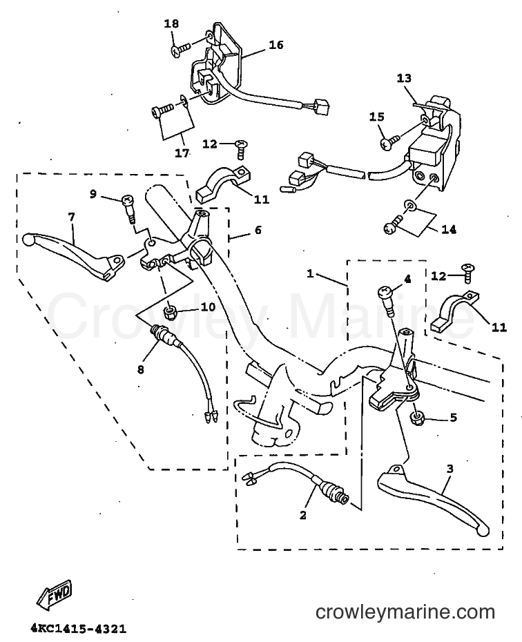 1998 Scooter XC125T - XC125T (4KY7) [010] - HANDLE SWITCH & LEVER