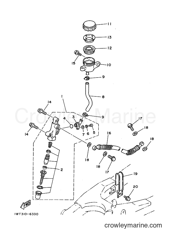 1986 Street Bike RD350LCF - RD350LCF (1WT) [99A] - REAR MASTER CYLINDER