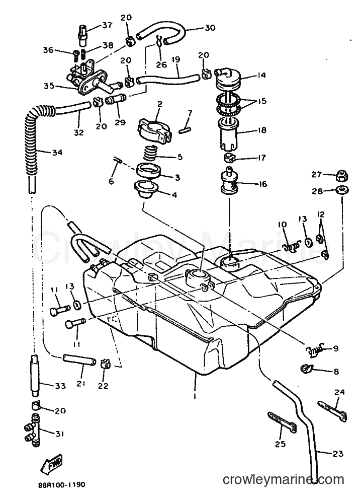 1991 Snowmobile EX570E - EX570E (88S1) [020] - FUEL TANK