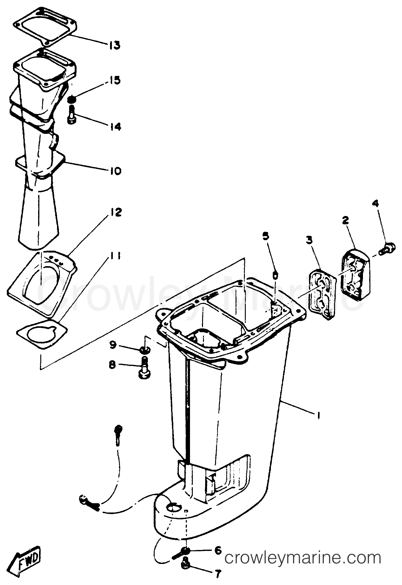 Yamaha Motors 25ELHR - UPPER CASING
