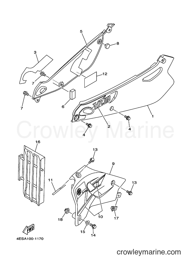 2001 Dirt Bike YZ80 - YZ80 (4ESA) [070] - SIDE COVER