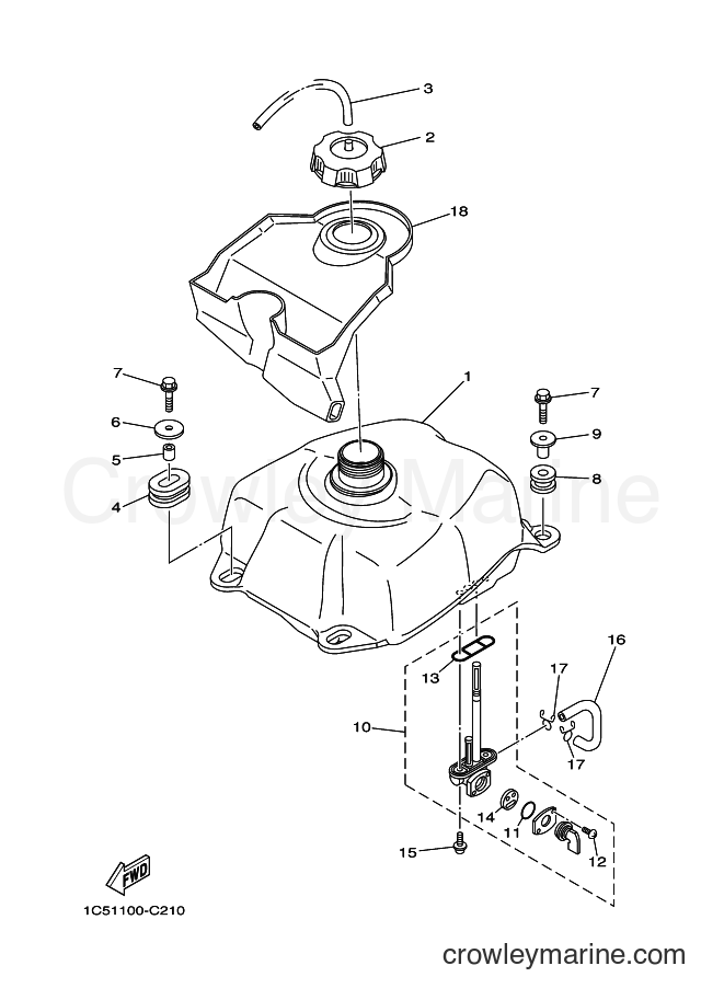2009 ATV YFM125A - YFM125A (1C5N) [010] - FUEL TANK