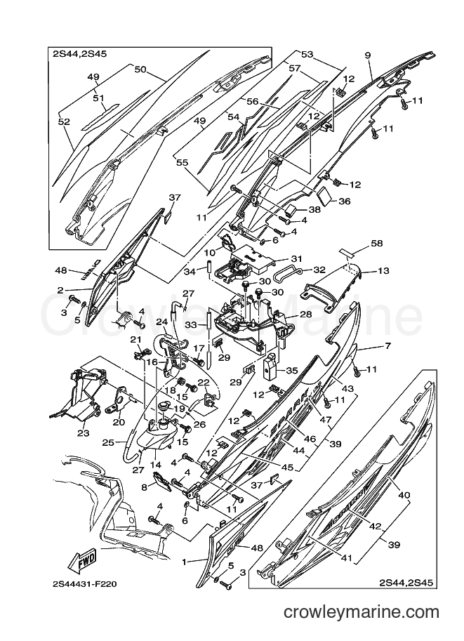 Yamaha Motors LB-135D-CW (2S45) [010] - SIDE COVER
