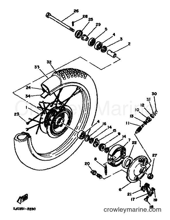 1983 Scooter DT80MX - DT80MX (36N) [999] - FRONT WHEEL