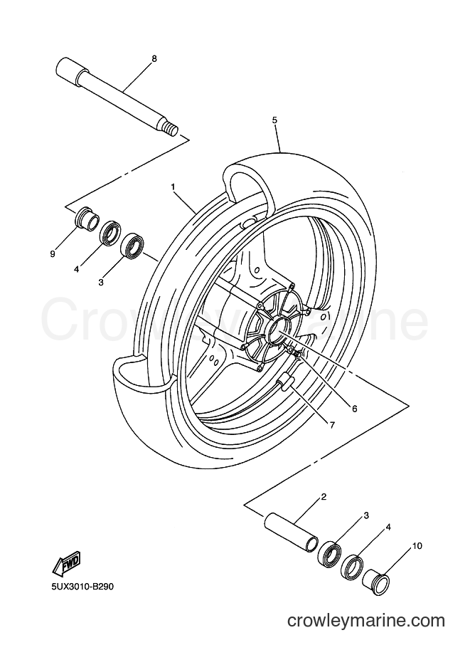 Yamaha Motors XJR1300 (5WMS) [010] - FRONT WHEEL