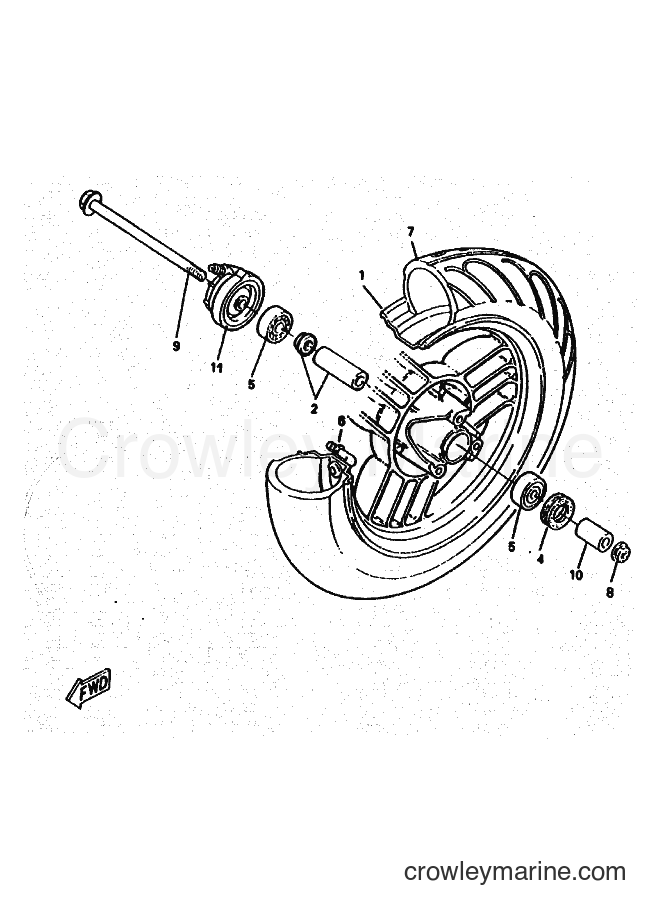 Yamaha Motors YM50 (4SY1) [010] - FRONT WHEEL