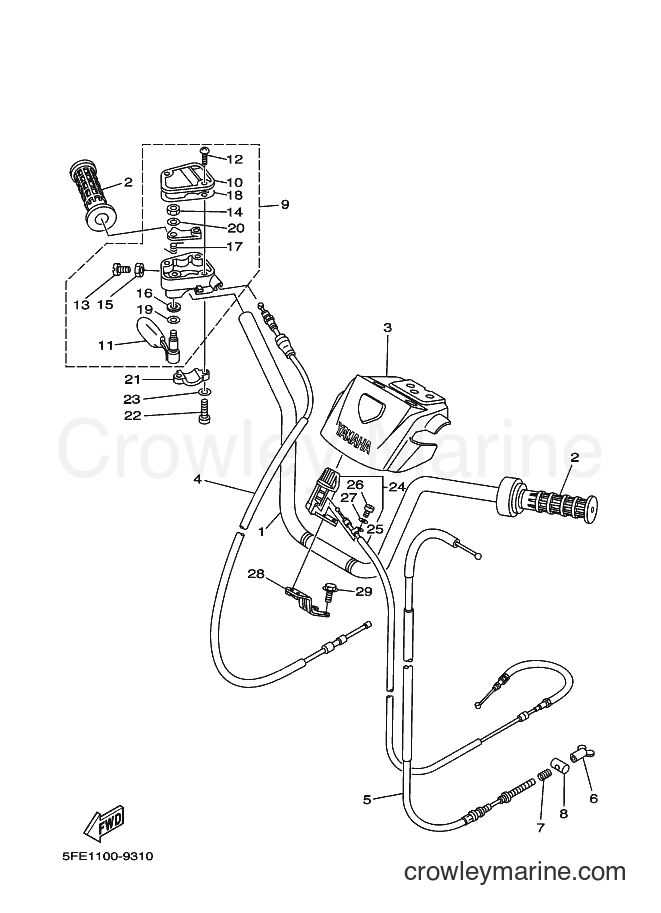 1999 ATV YFM350UB - YFM350UB (5FE4) [020] - STEERING HANDLE & CABLE