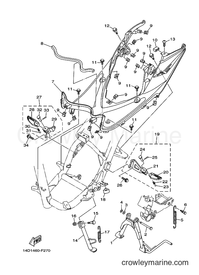 2011 Scooter AL115C - AL115C (14D4) [010] - STAND & FOOTREST