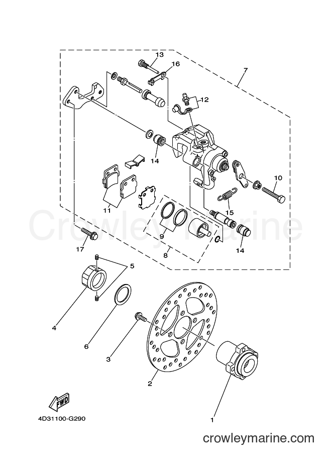2009 ATV YFM250R - YFM250R (33B3) [010] - REAR BRAKE CALIPER