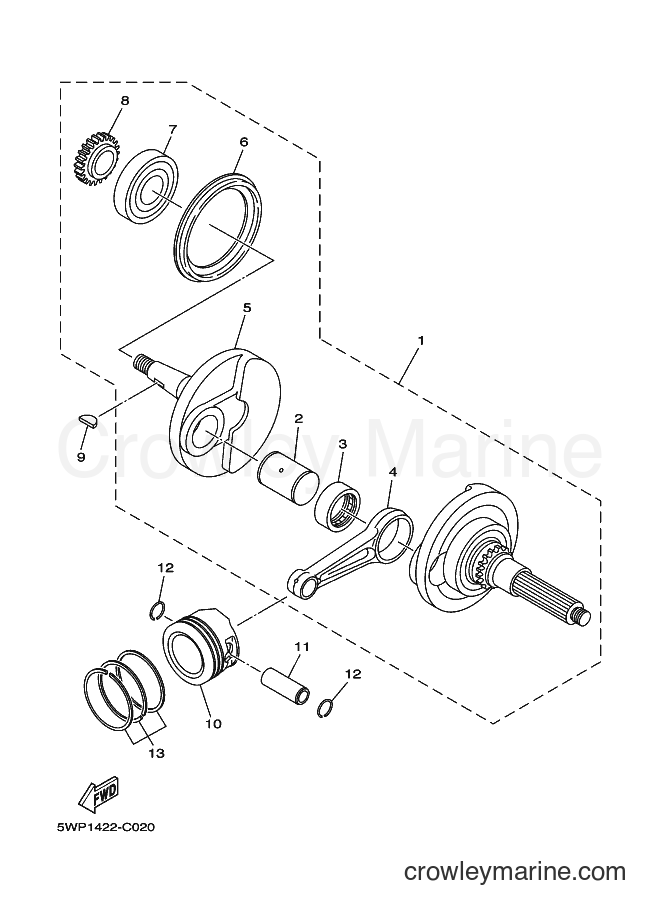 Yamaha Motors AL115 (5WP2) [010] - CRANKSHAFT & PISTON