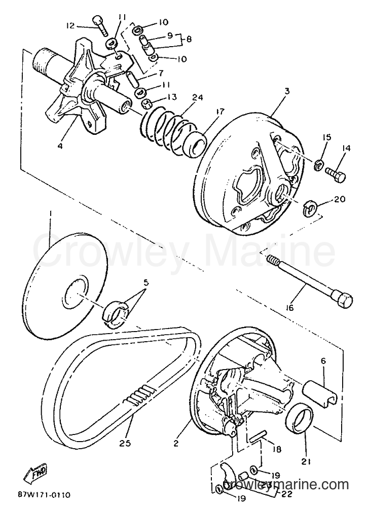 Yamaha Motors CS340EP (87E1) [010] - PRIMARY SHEAVE