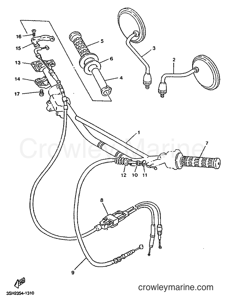 1992 Dirt Bike TDR125 - TDR125 (3XE2) [999] - STEERING HANDLE & CABLE