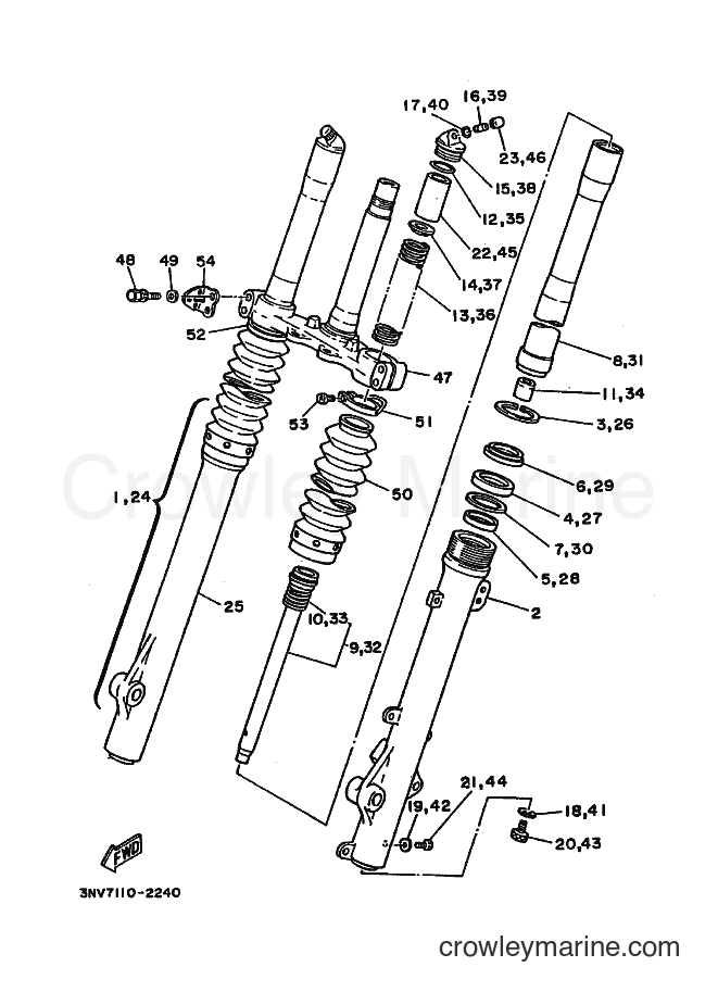 1993 Dirt Bike XT350D - XT350D (3NV9) [010] - FRONT FORK