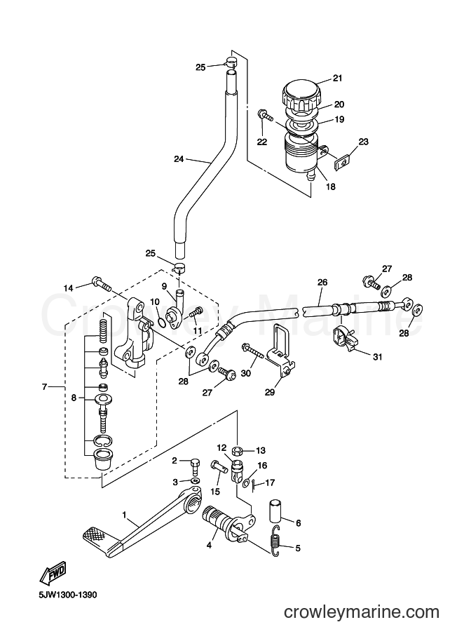 Yamaha Motors FJR1300 (5JW9) [010] - REAR MASTER CYLINDER