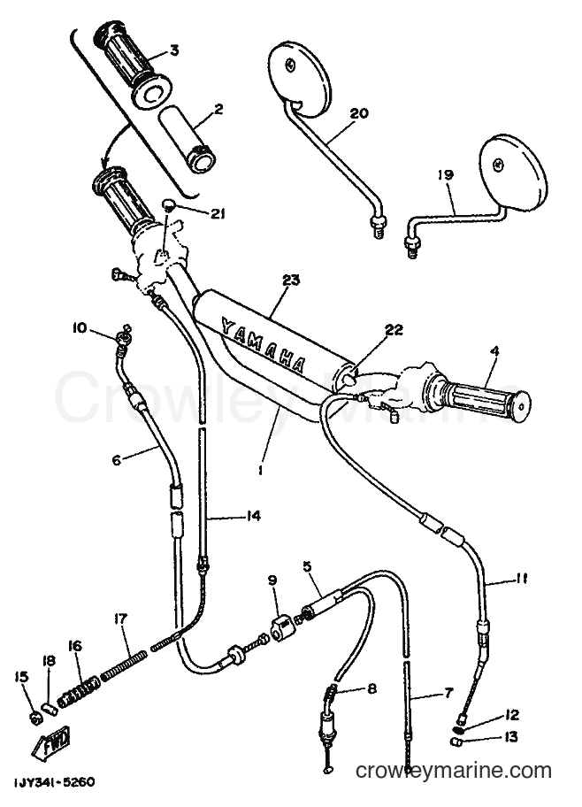 1992 Scooter DT50M - DT50M (4ET1) [999] - STEERING HANDLE & CABLE