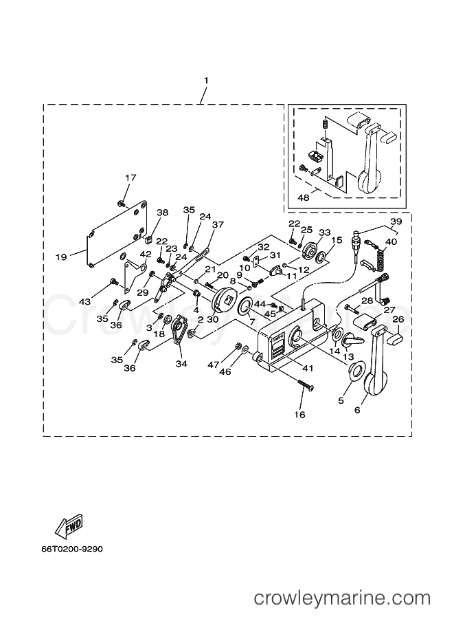 REMOTE CONTROL ASSY 2 - 1999 Yamaha International 40hp (E)40X (66T