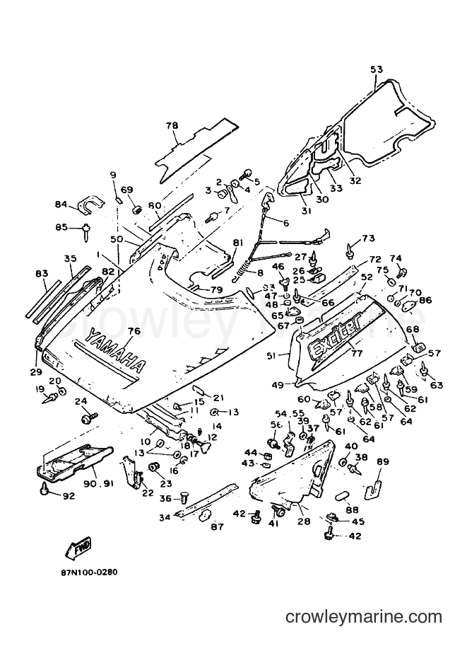 1990 Snowmobile EX570EP/HEP - EX570EP/HEP (87Y1) [010] - SHROUD