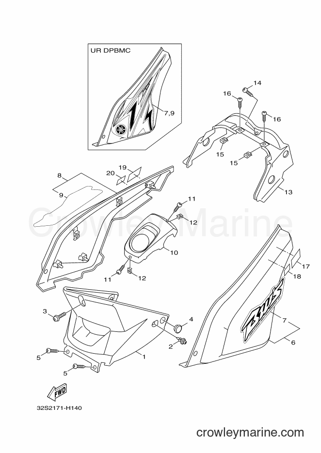 2009 Scooter YW125Y - YW125Y (32S2) [010] - SIDE COVER