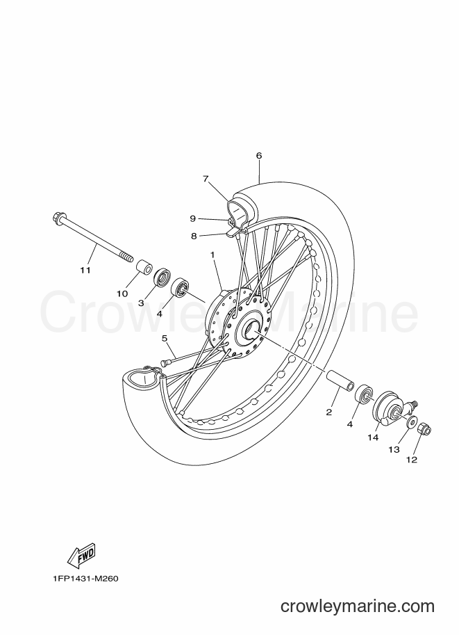 2013 Scooter T115FL - T115FL (1FP3) [010] - FRONT WHEEL FOR DISK BRAKE