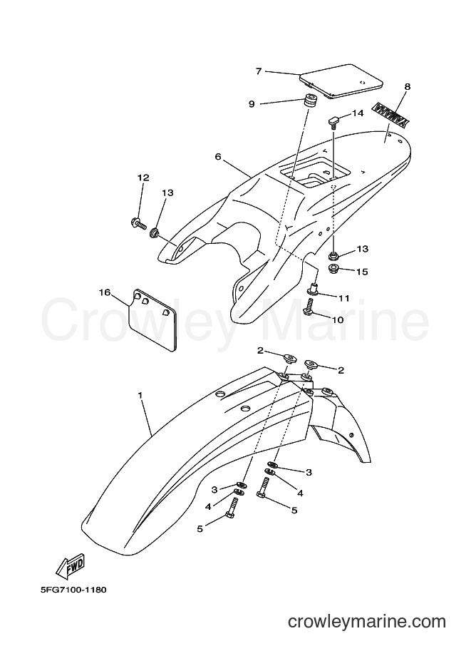 2001 Dirt Bike TT-R225 - TT-R225 (5FG9) [010] - FENDER