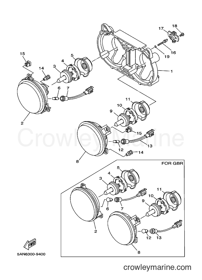1999 Dirt Bike TDR125 - TDR125 (5AN6) [070] - HEADLIGHT