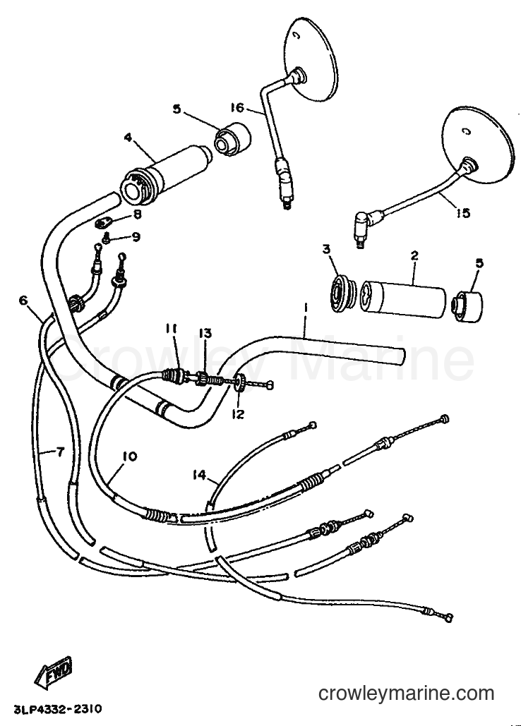 Yamaha Motors XV1100 (3LP2) [99A] - STEERING HANDLE & CABLE