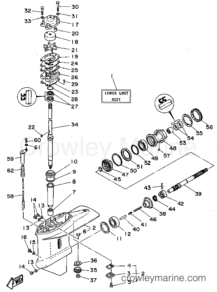 Yamaha Motors C40ELRT - LOWER CASING DRIVE 1
