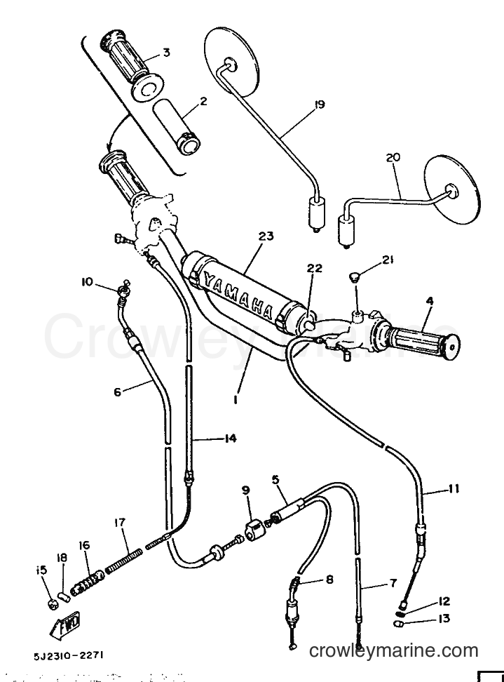1986 Scooter DT50M - DT50M (2FN) [999] - STEERING HANDLE & CABLE