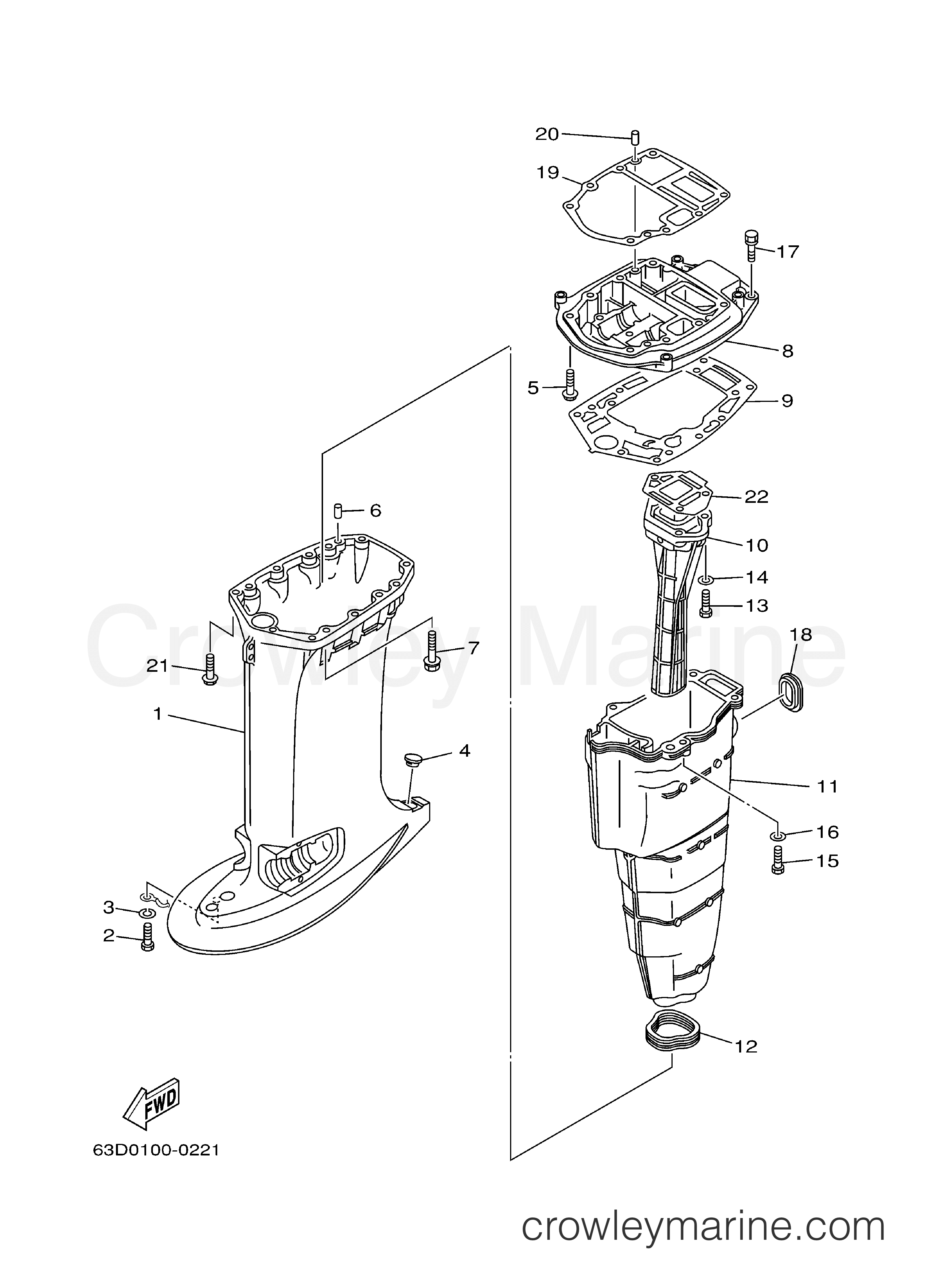 Yamaha Motors C40TLRB - UPPER CASING