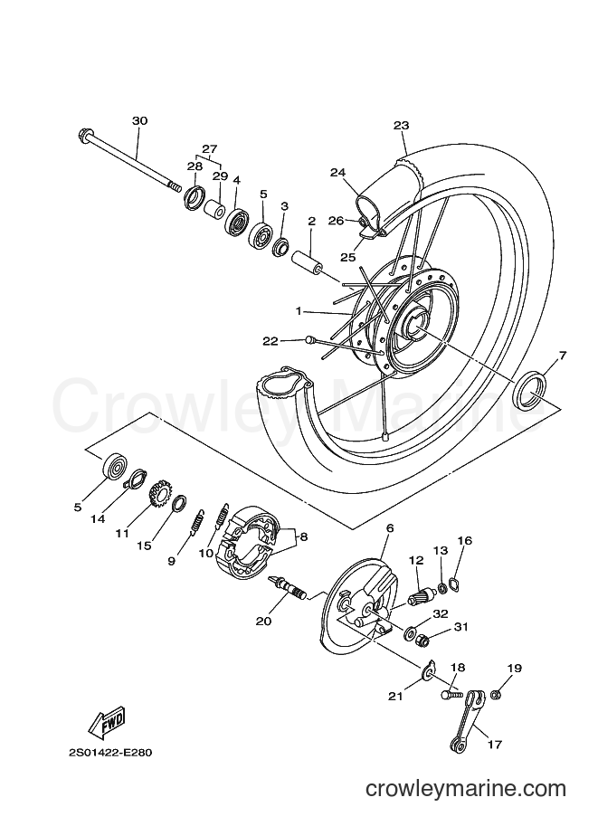 2009 Scooter T110LE - T110LE (5C69) [010] - FRONT WHEEL