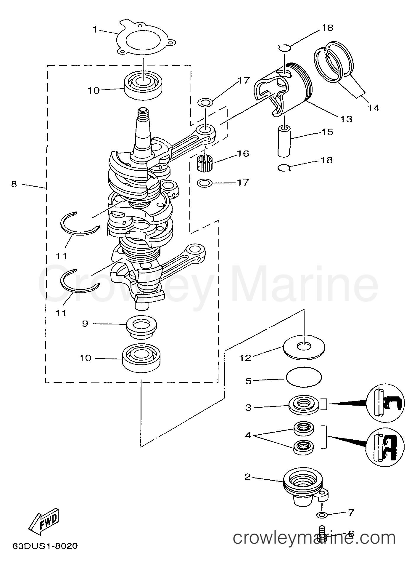 Yamaha Motors C50TLRX - CRANKSHAFT PISTON
